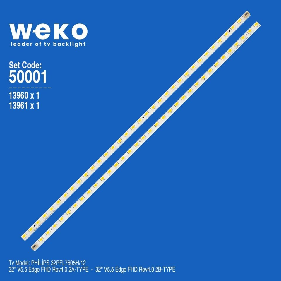 Wkset-5001 13960X1 13961X1 32 V5.5 Edge Fhd Rev4.0 2 Adet Led Bar (33Led)