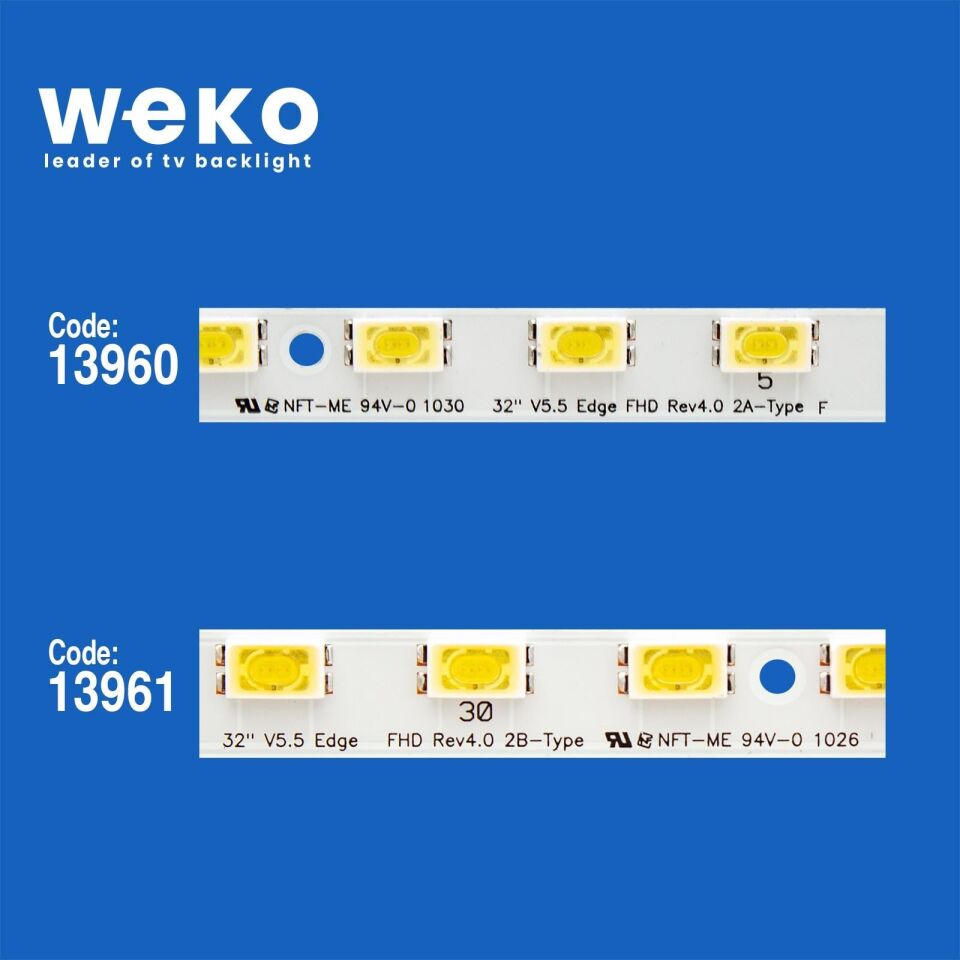 Wkset-5001 13960X1 13961X1 32 V5.5 Edge Fhd Rev4.0 2 Adet Led Bar (33Led)