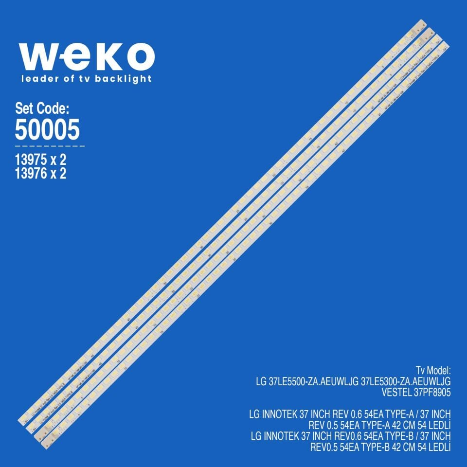Wkset-5005 13975X2 13976X2 Lg Innotek 37 Inch Rev 0.6 54Ea 4 Adet Led Bar (54Led)