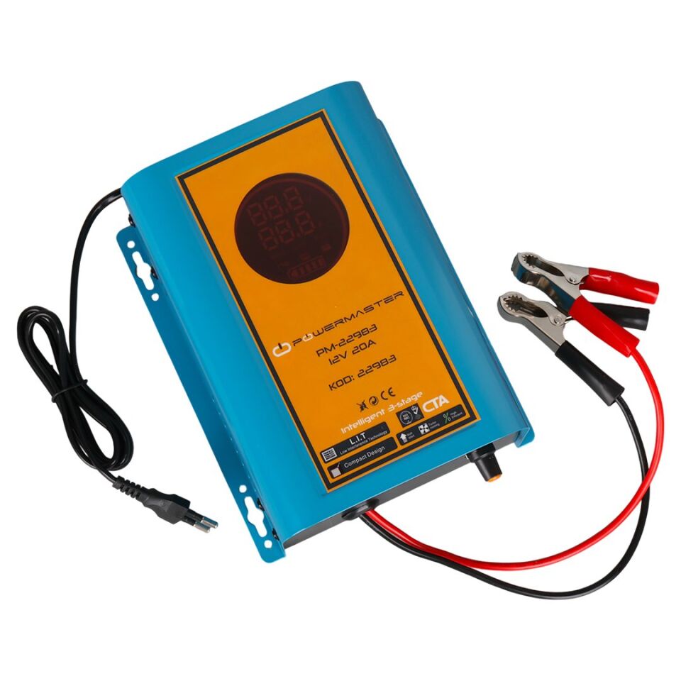 Powermaster PM-22983 12 Volt Ekranlı Akıllı Akü Şarj Cihazı