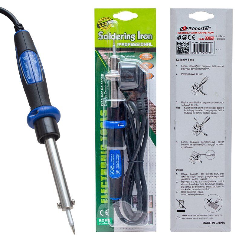 Powermaster PM-33821 Üstten Vidalı 40 Watt Kalem Havya