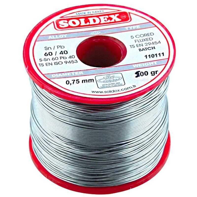 Soldex SN60 PB40 500 Gr 0,75 Mm İnce Lehim Teli
