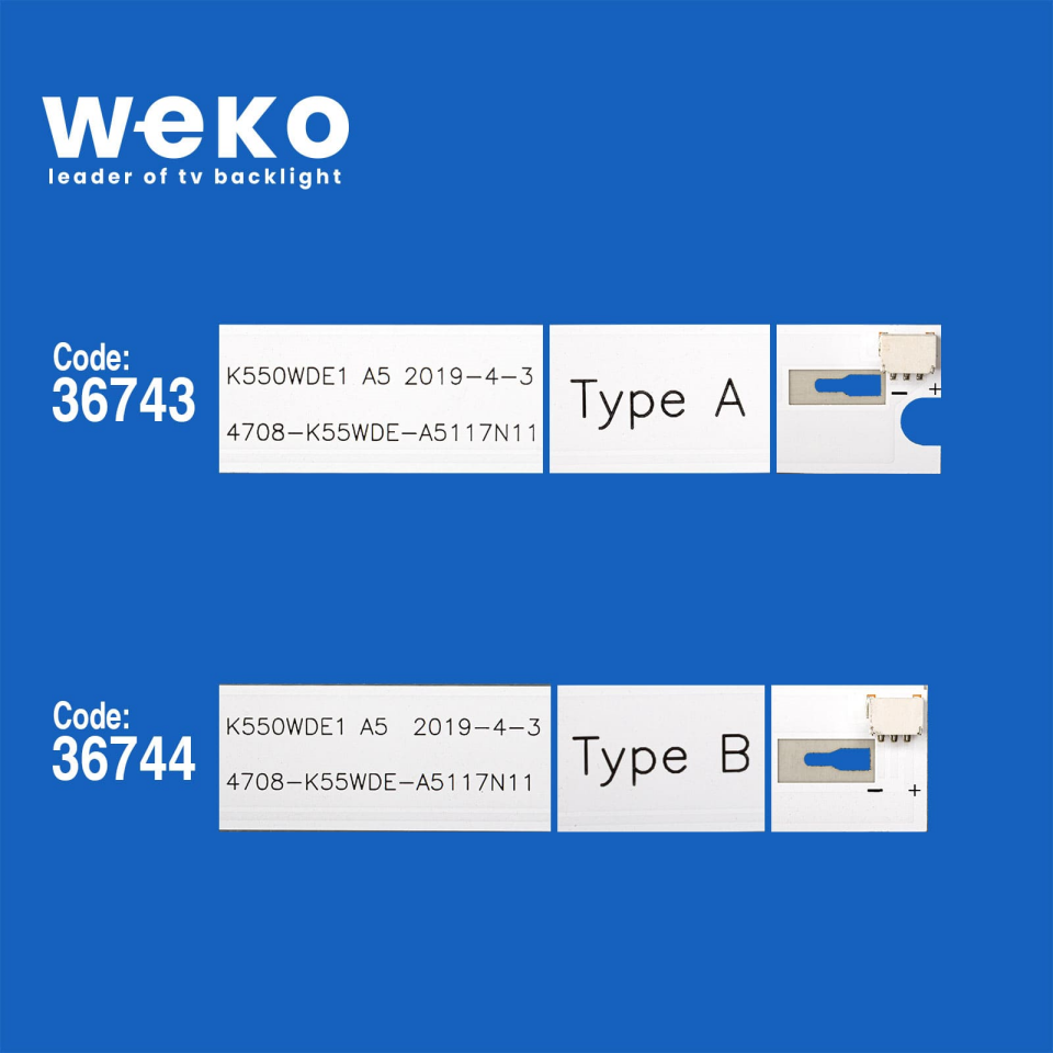 Wkset-5915 36743X6 36744X2  K550wde1 A5 4708-K55wde 8 Adet Led Bar