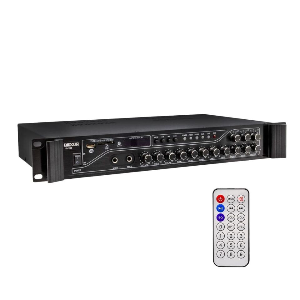 Dexun D-230 250 Watt 3 Zone İki Mikrofon Girişli Hat Trafolu Anfi