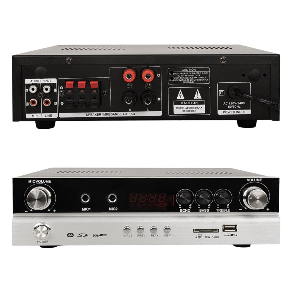 Magicvoice MV-22561 160 Watt USB/SD/BT/UK 2 Bölgeli 4 Hoparlör Çıkışlı Trafosuz Amfi