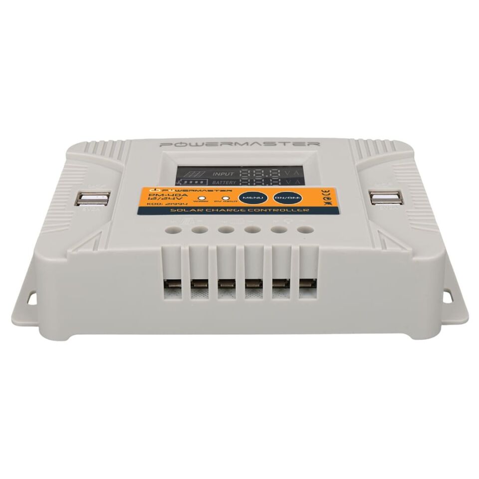 Powermaster PM-40A 12V-24V 40 Amper 4 USB Çıkışlı Dijital Ekranlı Solar Şarj Regülatörü