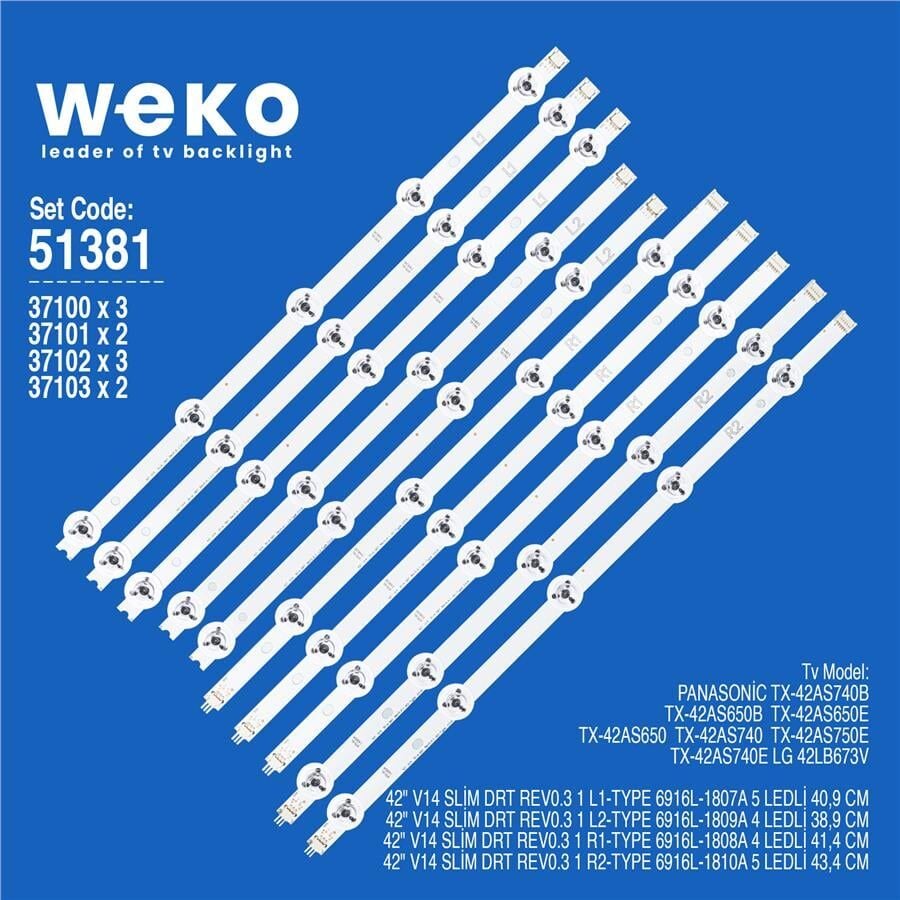 Wkset-6381 37100X3 37101X2 37102X3 37103X2 42 V14 Slim Drt Rev0.3 1 10 Adet Led Bar