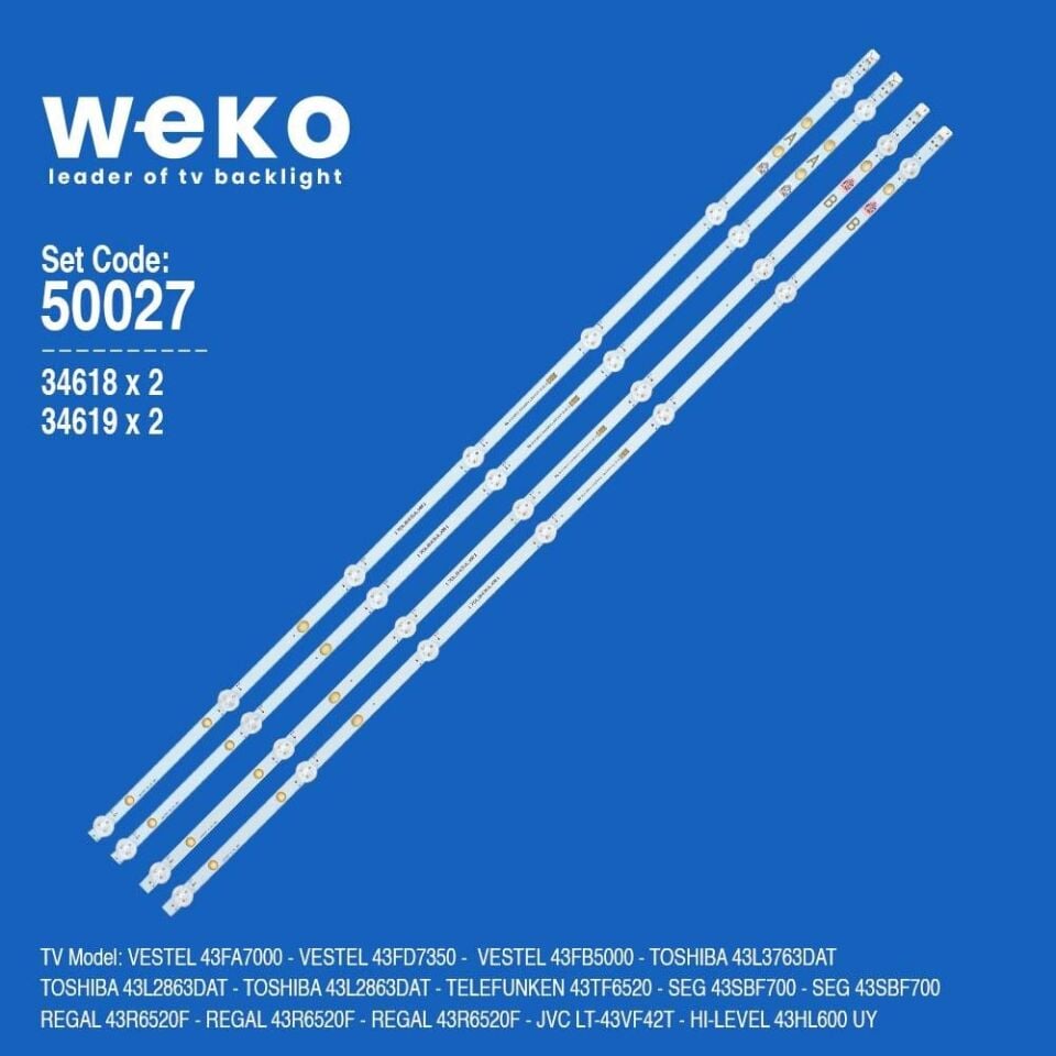 Wkset-5027 34618X2 34619X2 17Dlb43vlxr1 4 Adet Led Bar (7+7Lens)