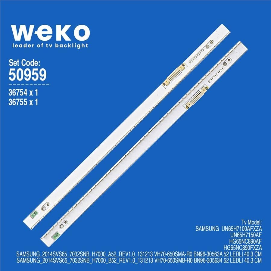 Wkset-5959 36754X2 36755X2 Vh70-650Sma/B 4 Adet Led Bar (52Led)