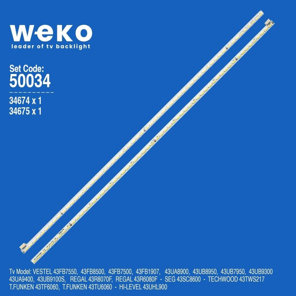 Wkset-5034 34674X1 34675X1 17Elb43ulr3 7020Pkg 2 Adet Led Bar (58Led)
