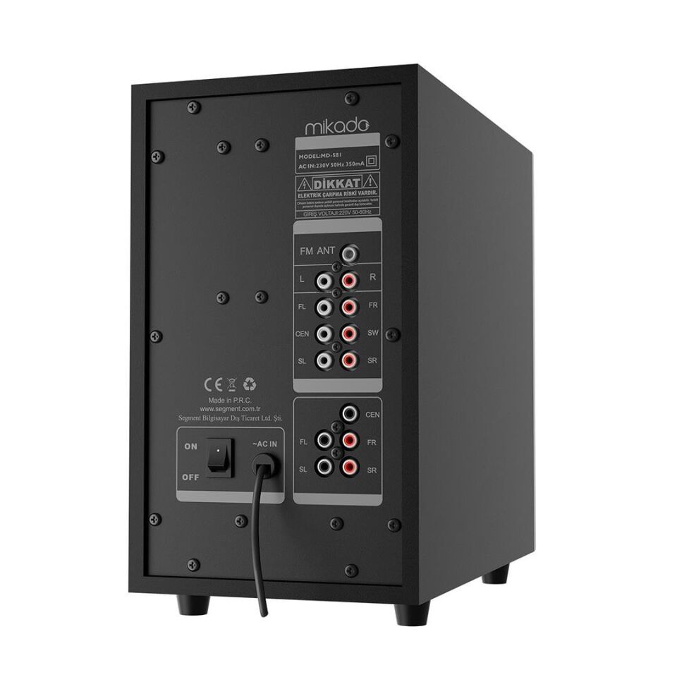 Mikado MD-581BT 110W USB/SD/FM/BT Destekli 5+1 Ses Sistemi