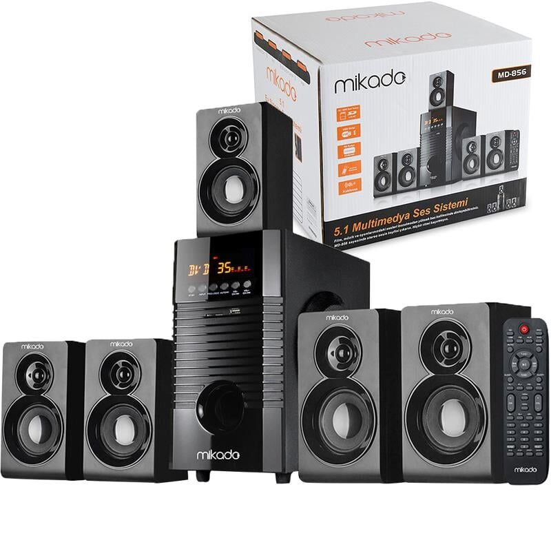 Mikado MD-856BT USB-SD-FM-BT Destekli 5+1 Ses Sistemi