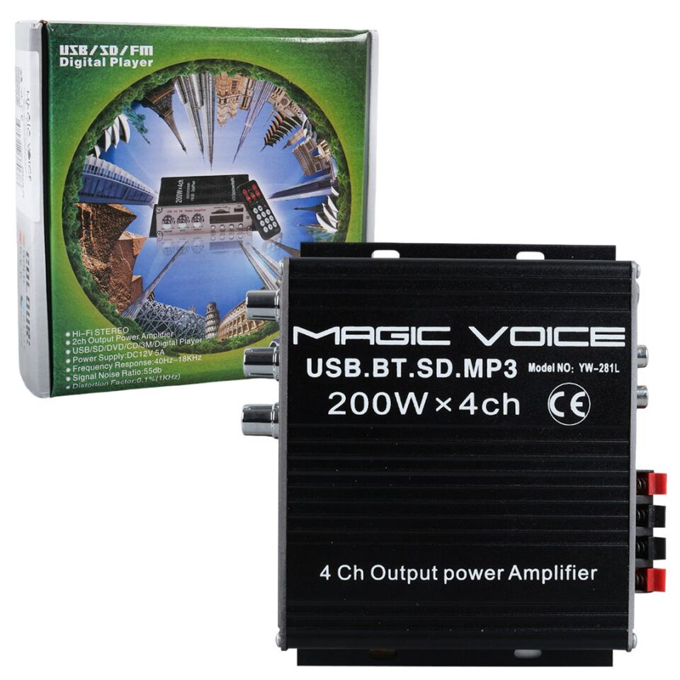 MagicVoice YW-281L 12 Volt 200Watt Motosiklet Bluetooth Anfi