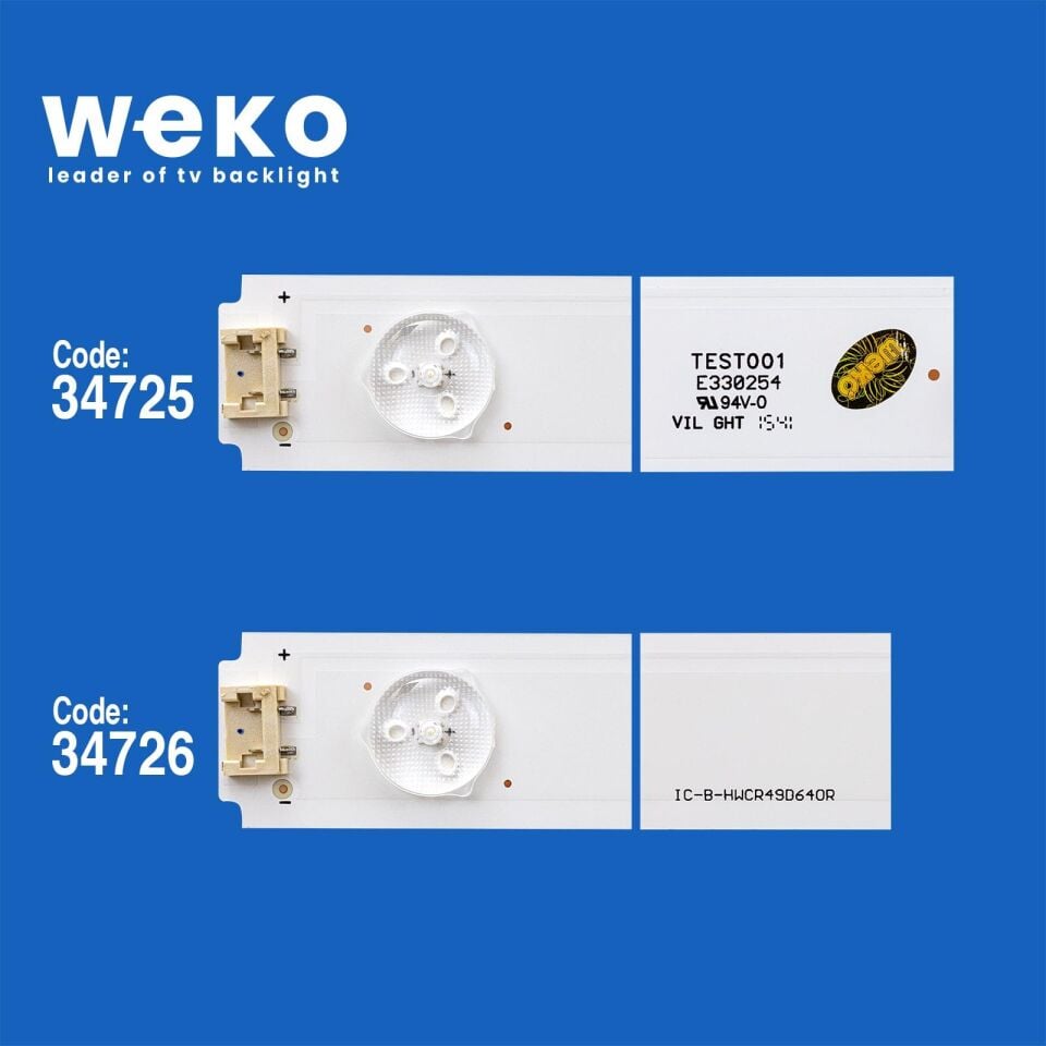 Wkset-5041 34725X6 34726X6 Everlight Ic-B-Hwcr49d640 12 Adet Led Bar (50044 İle Uyumlu)