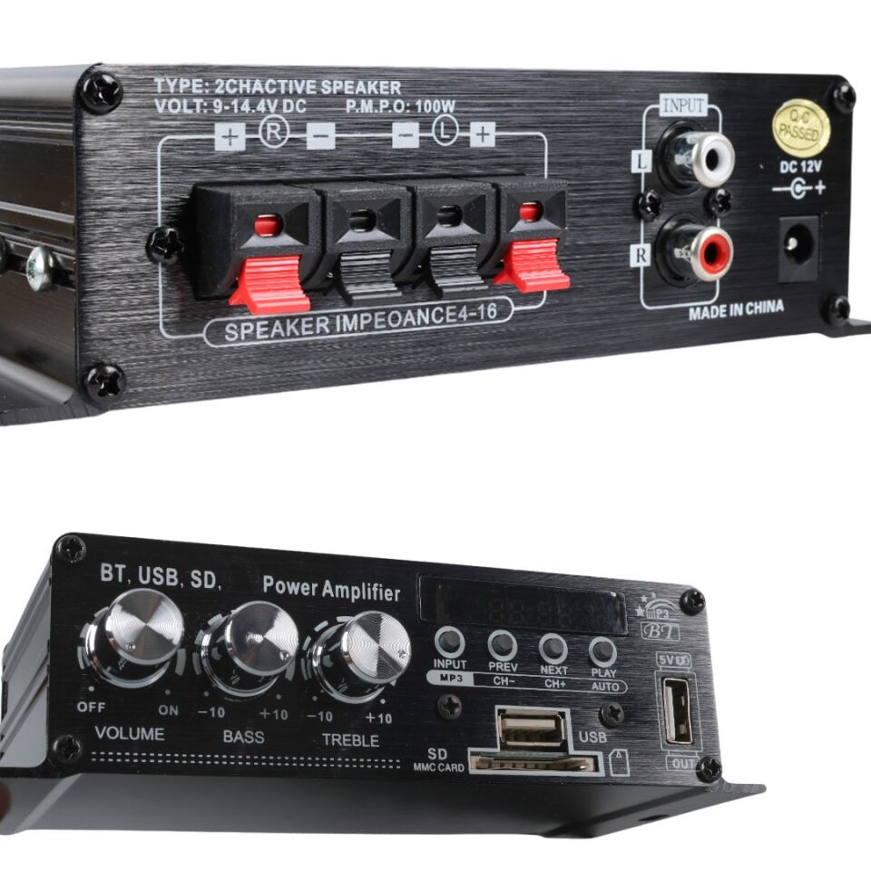 MagicVoice YW-406L 12 Volt 100 Watt Motosiklet Bluetooth Amfi