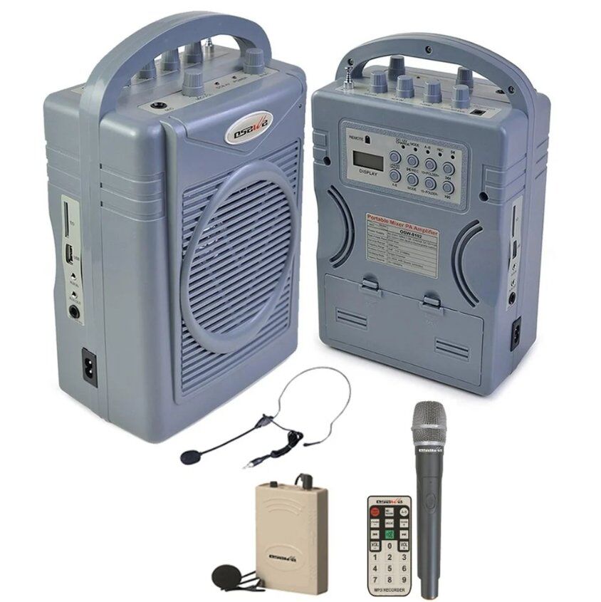 Osawa OSW-8102EY 50 Watt USB/SD El + Yaka Mikrofon Seyyar Mevlüt Amfi - Anfi