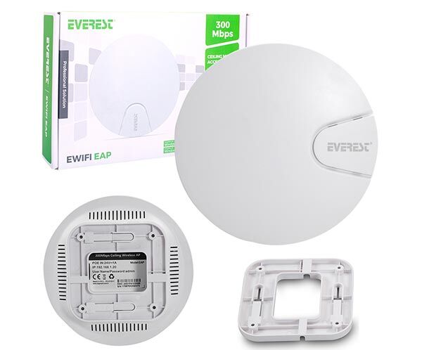 Everest EWIFI EAP 300 Mbps 2.4GHZ Tavan Access Point Router