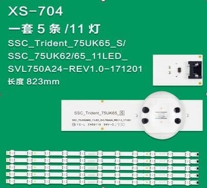 Wkset-6455 37184X5 Ssc_Trıdent_75Uk65_11Led_Svl750a25 5 Adet Led Bar