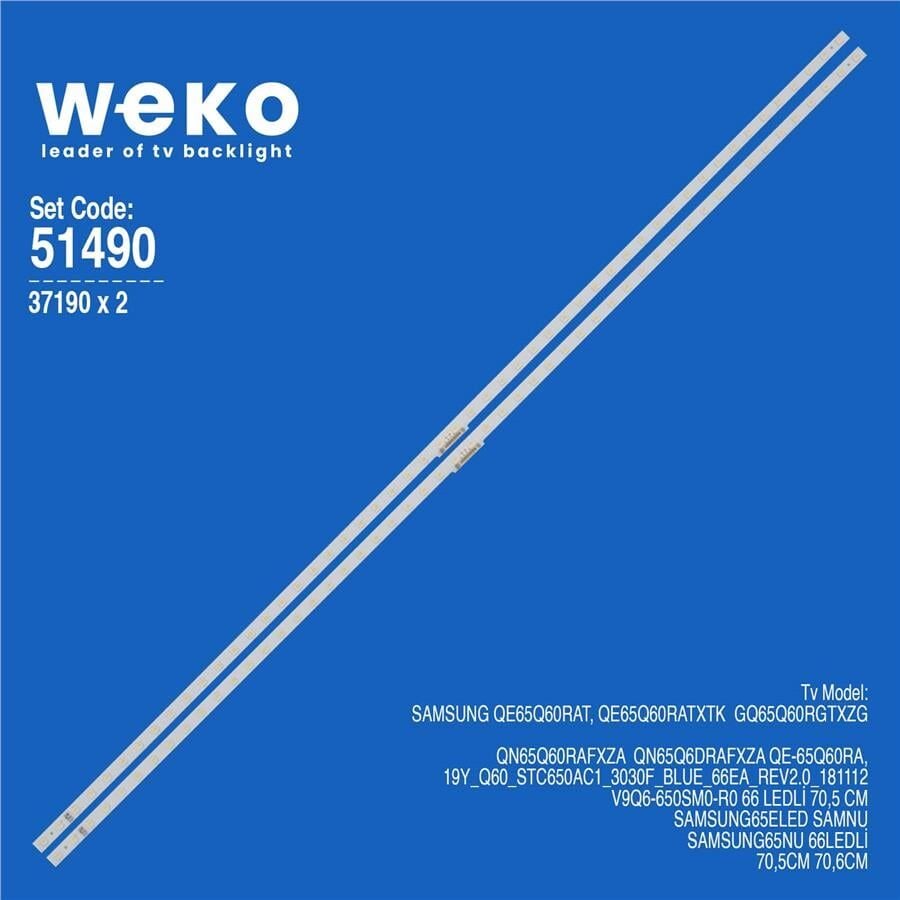 Wkset-6490 37190X2 19Y_Q60_Stc650ac1_3030F_Blue_66Ea_Rev2.0_181112 2 Adet Led Bar (66Led)