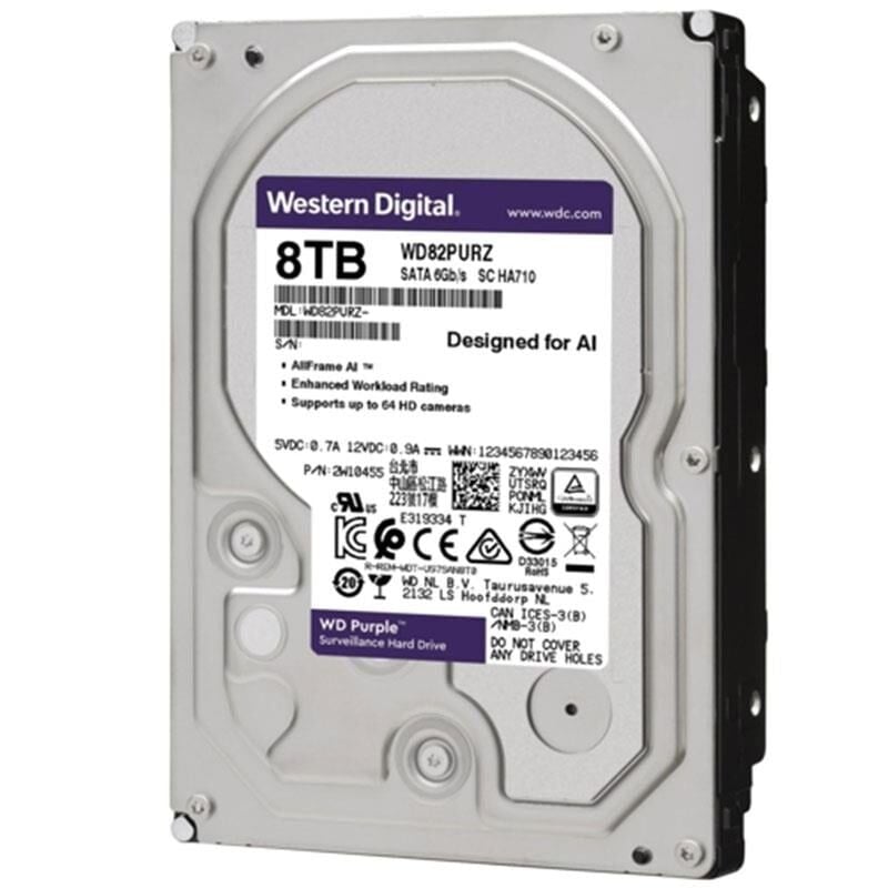 Western WD82PURZ Digital Purple 8 TB Sata 6GB/S 7/24 Güvenlik Harddisk