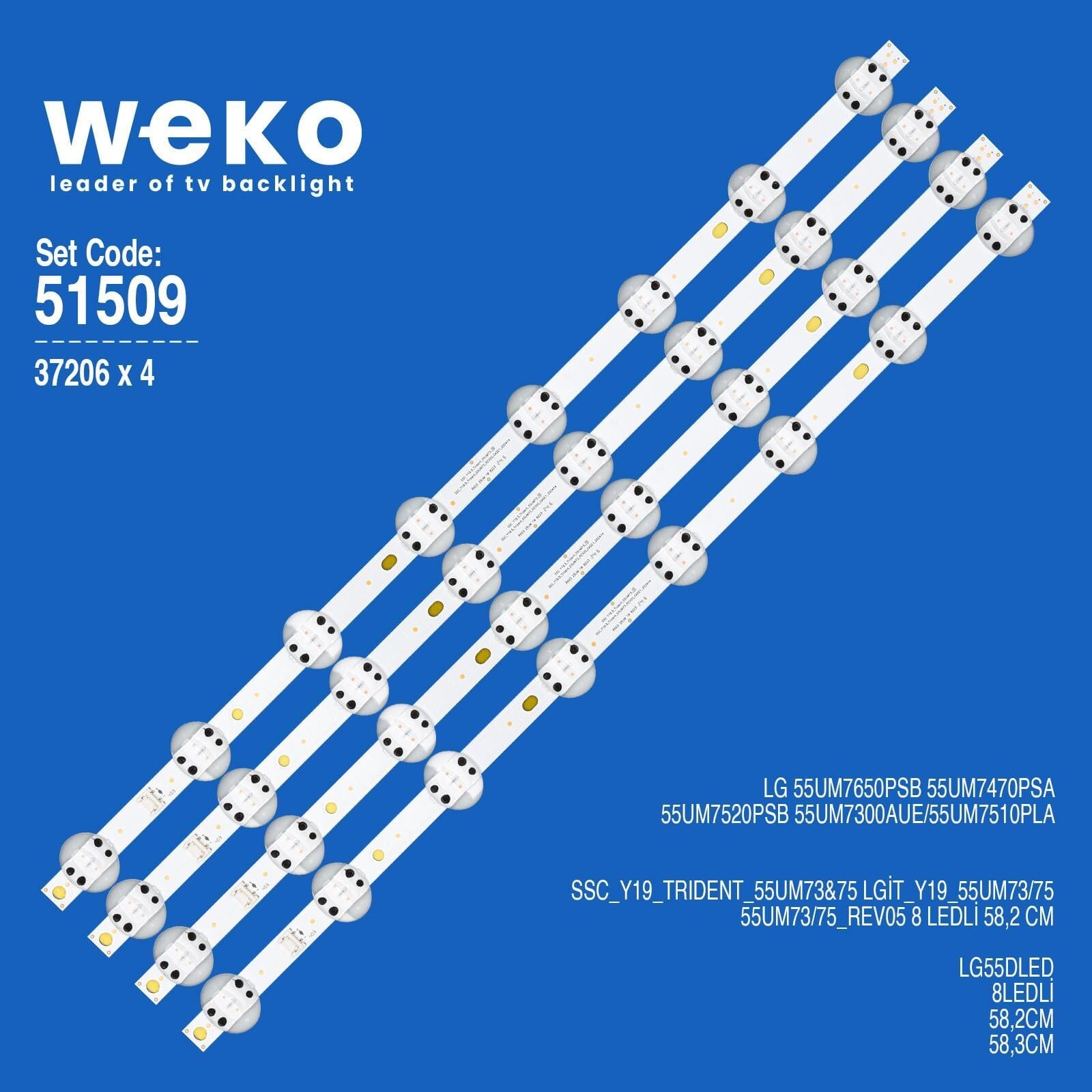 Wkset-6509 37206X4 Ssc_Y19_Trıdent_55Um73 75 Lgit_Y19_55Um73/75 4 Adet Led Bar