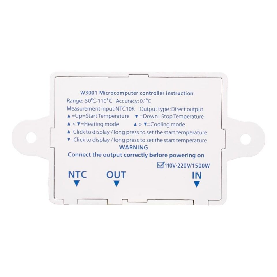Powermaster XH-W3001 Dijital Kuluçka Sıcaklık Termostat Kontrol Anahtarı Modülü 110V-220V