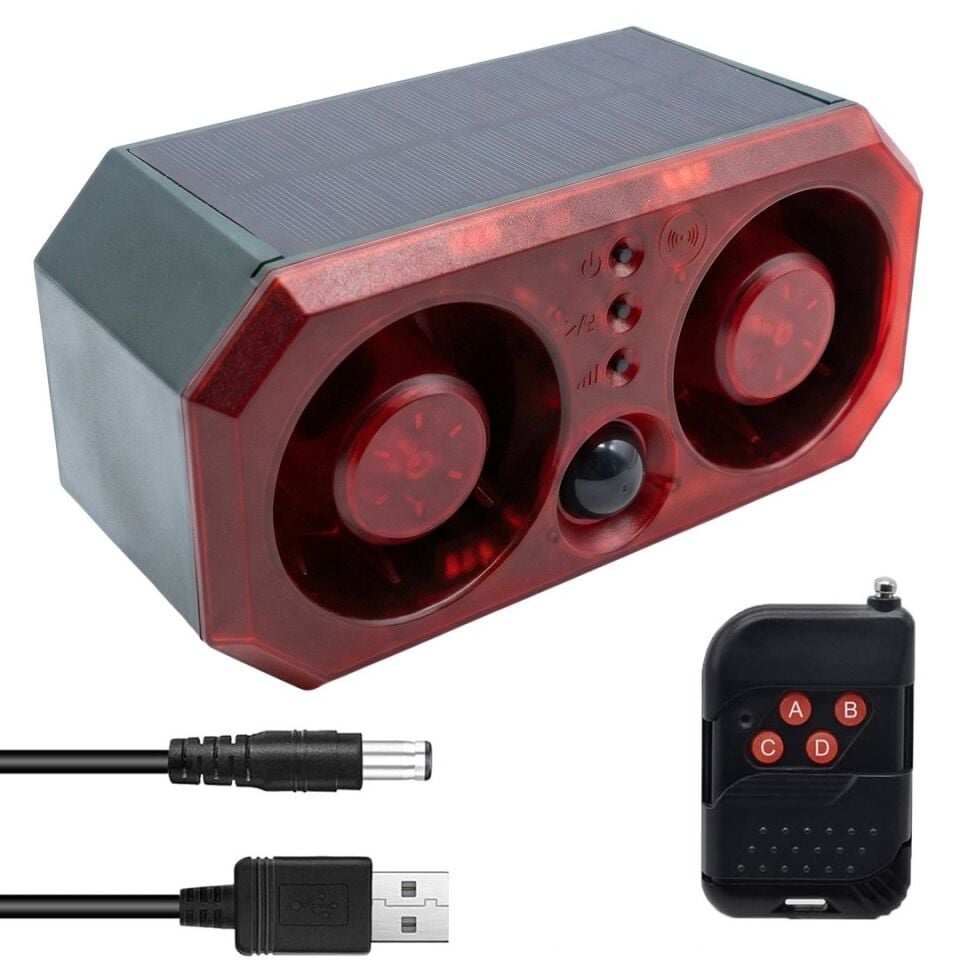 Powermaster DC 5V Solar Sesli Hayvan Kovucu Alarm Cihazı