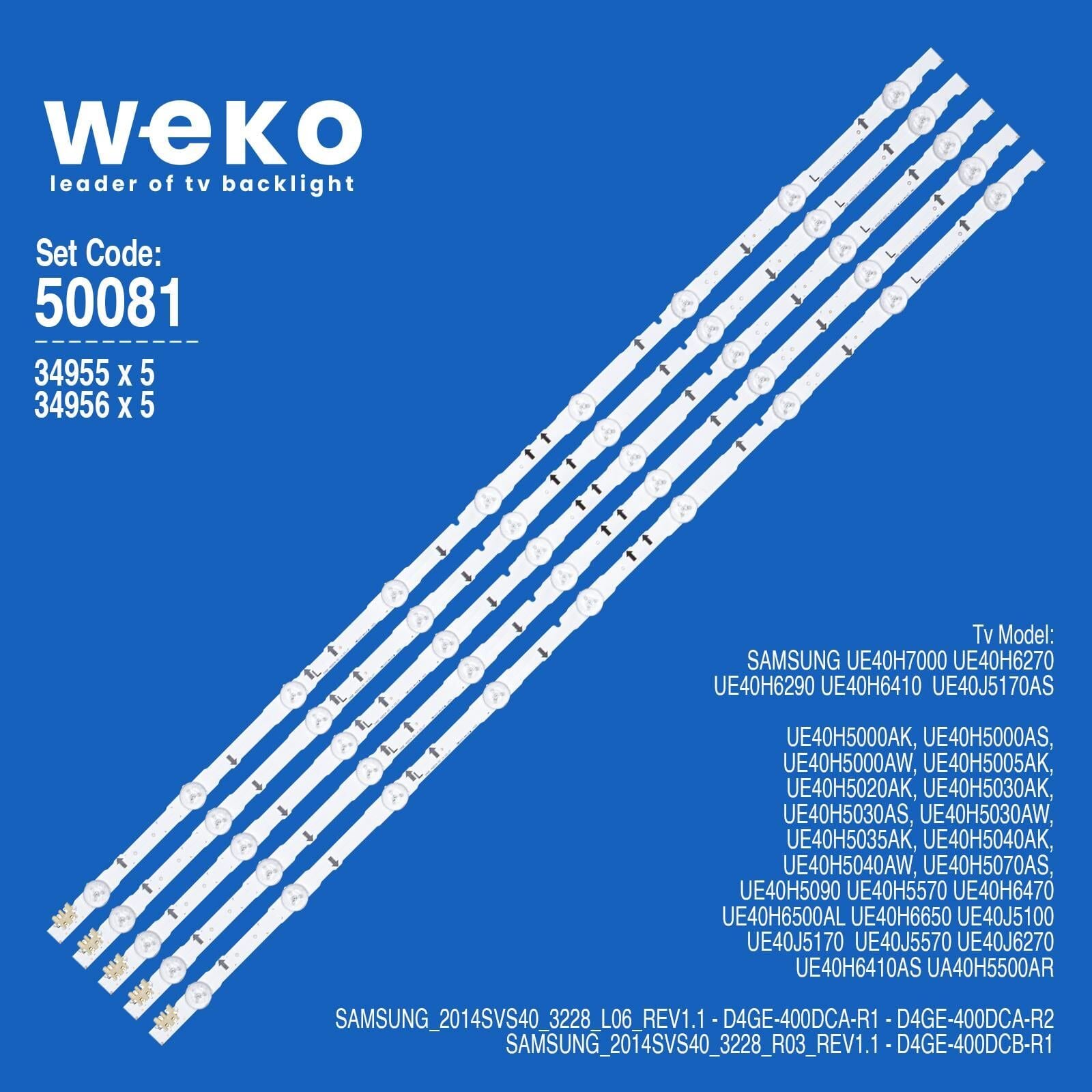 Wkset-5081 34955X5 34956X5 D4ge-400D 5 Adet Led Bar