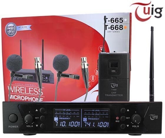 Tuig T-668 2 Yaka-2 Kanal Kablosuz UHF Telsiz Mikrofon