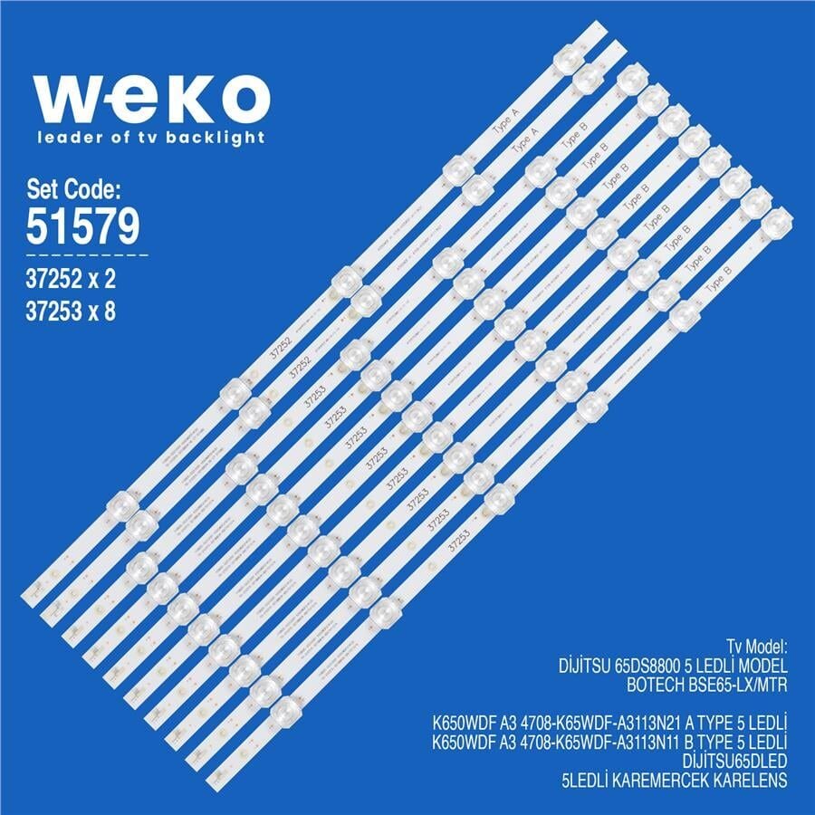 Wkset-6579 37252X2 37253X8 K650wdf A3 10 Adet Led Bar