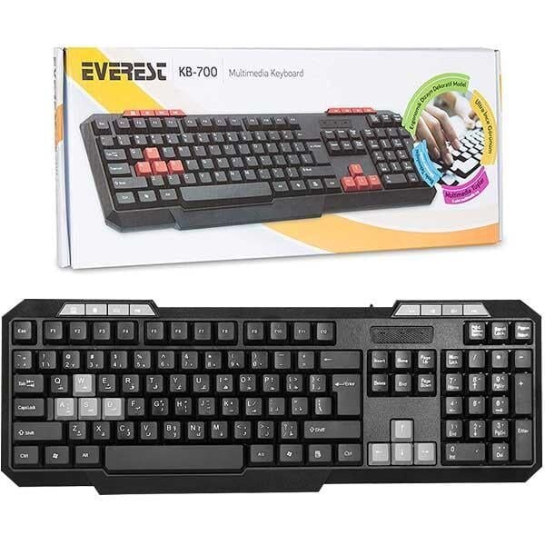 Everest KB-700 Siyah Usb US Layout Multimedia Klavye