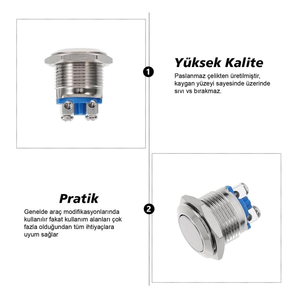 Powermaster IC-182 D98 Metal 19Mm Düz Buton