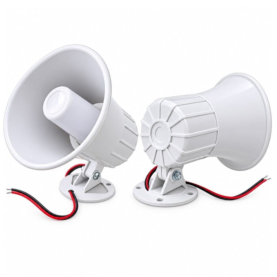 No-Tel CON-20 Mini 20 Watt Beyaz 2'Li Set Horn Hoparlör