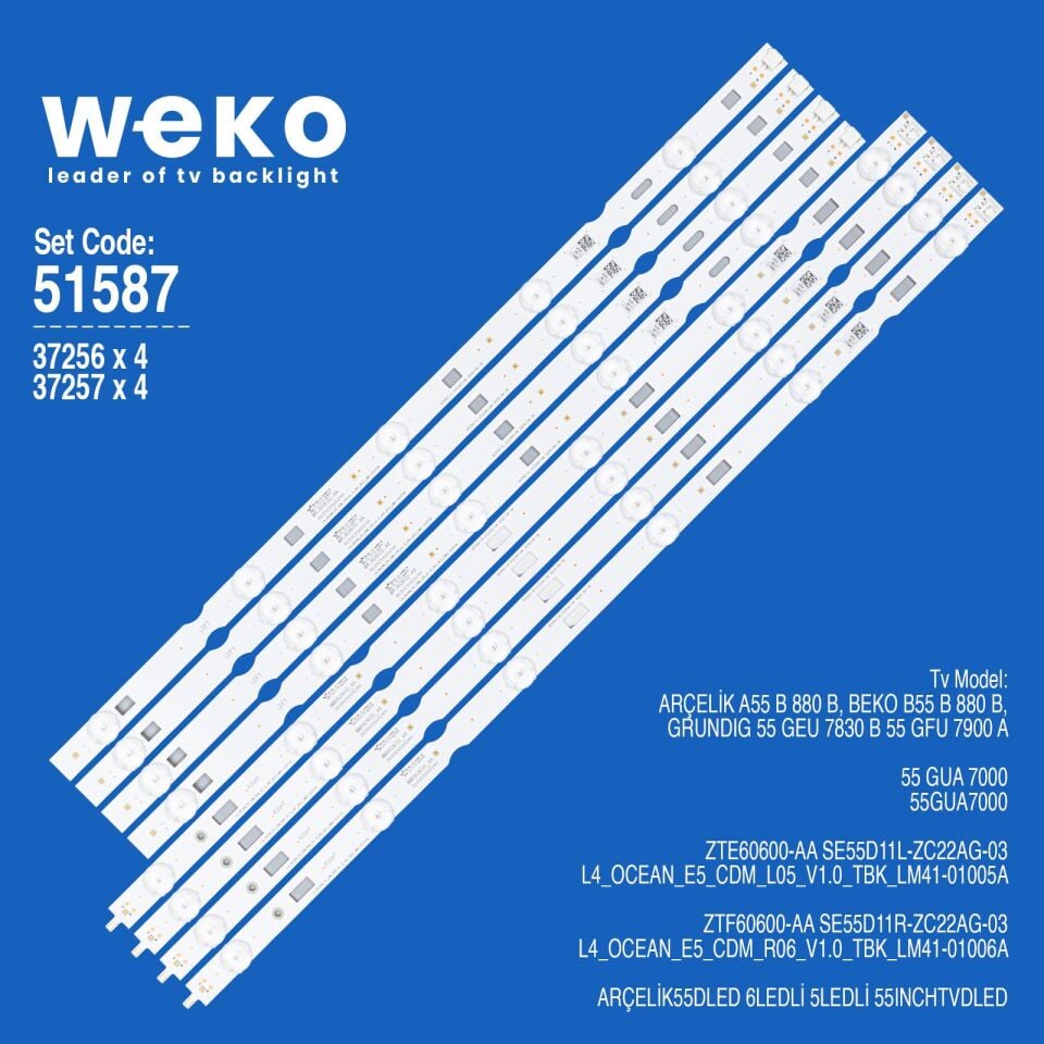 Wkset-6587 37256X4 37257X4 Se55d11l/R-Zc22ag-03 8 Adet Led Bar