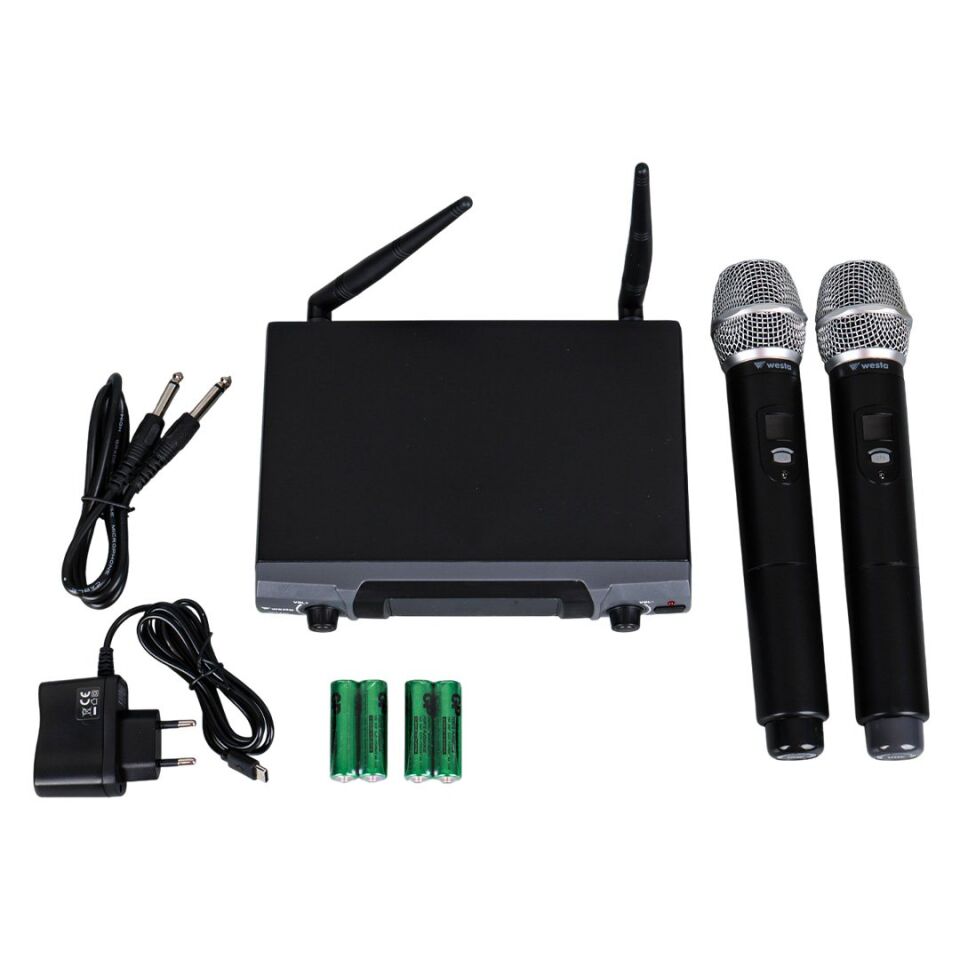 Westa WM-202H 1 Alıcı + 2 El Kablosuz Uhf Mikrofon Seti