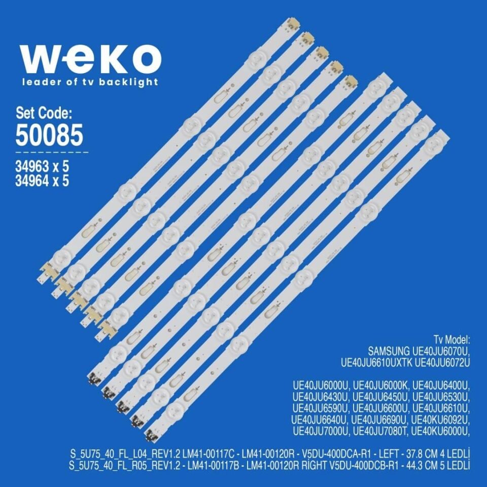 Wkset-5085 34963X5 34964X5 V5du-400 S_5U75_40_Fl 10 Adet Led Bar