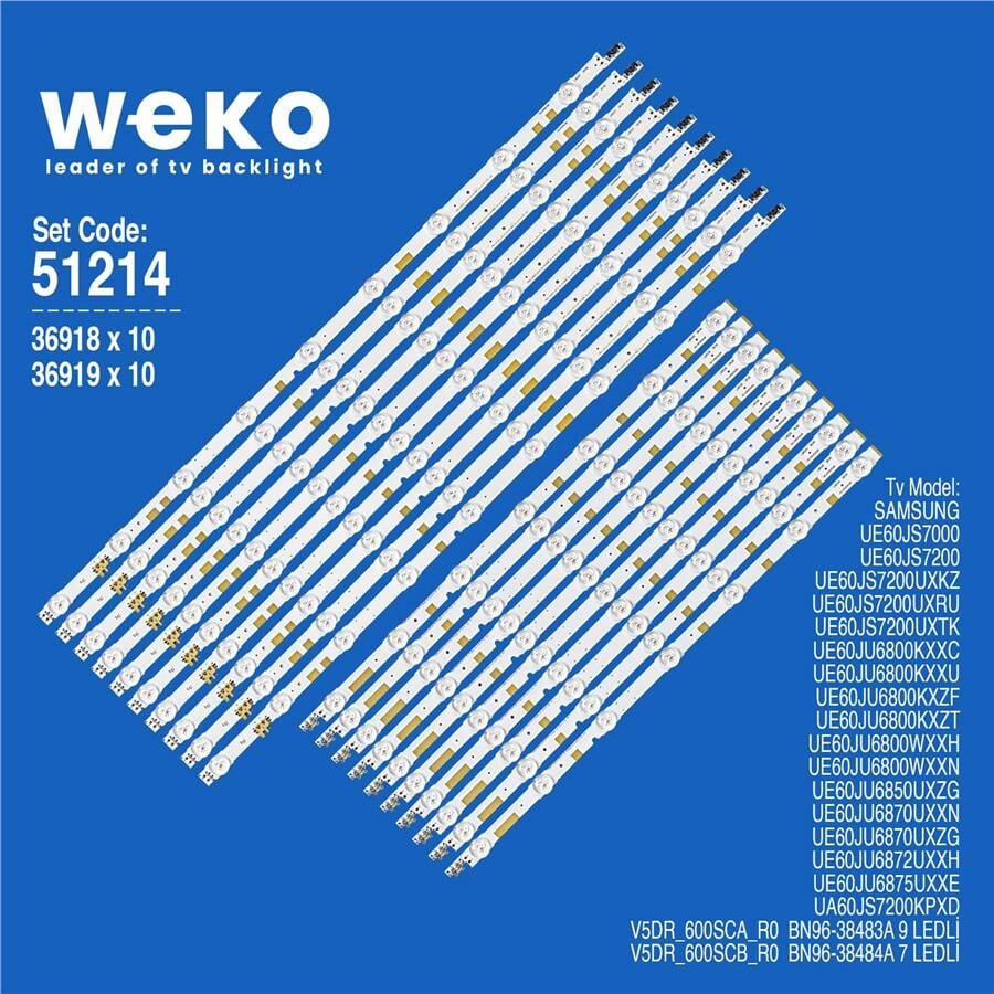 Wkset-6214 36918X10 36919X10 V5dr_600Sca/B 20 Adet Led Bar