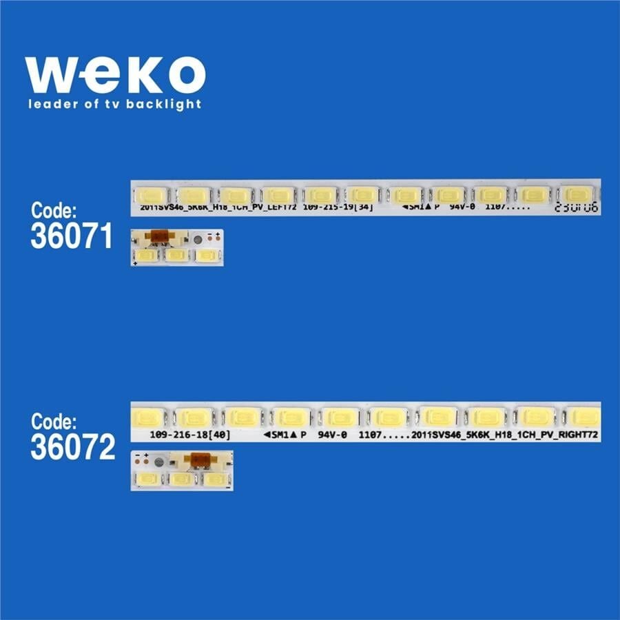 Wkset-6229 36071X1 36072X1 2011Svs46-Fhd 5K6K Left/Rıght 2 Adet Led Bar (72Led)