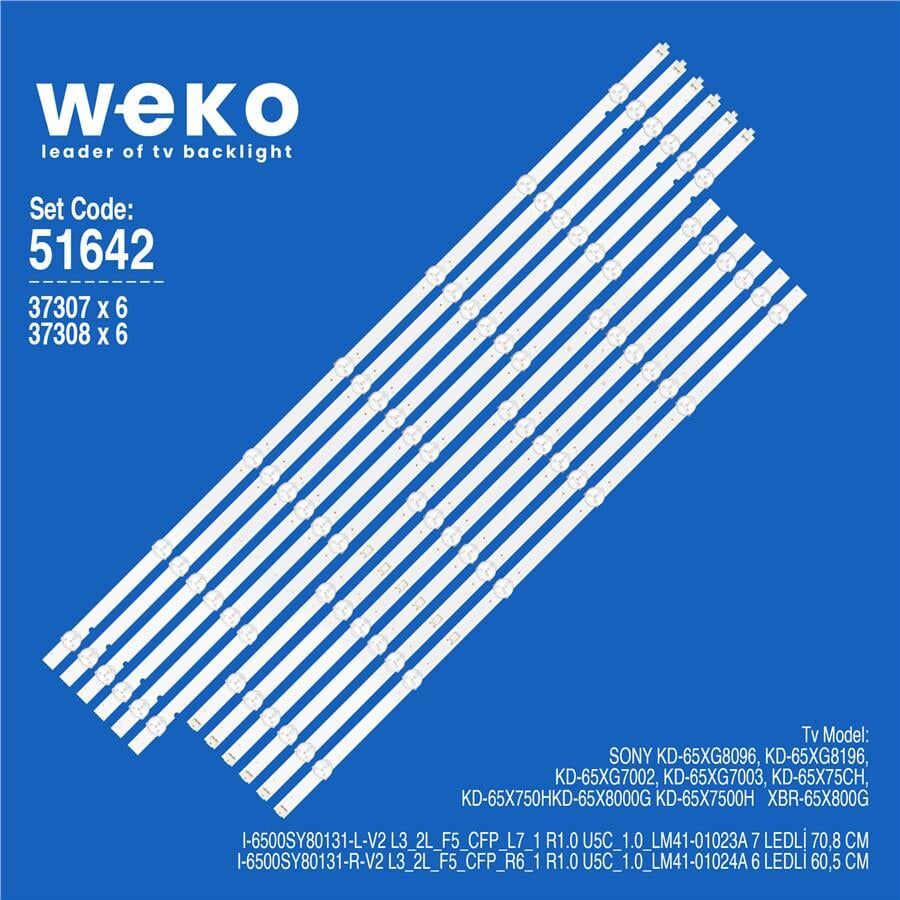 Wkset-6642 37307X6 37308X6  I-6500Sy80131-L-V2 / R-V2 12 Adet Led Bar