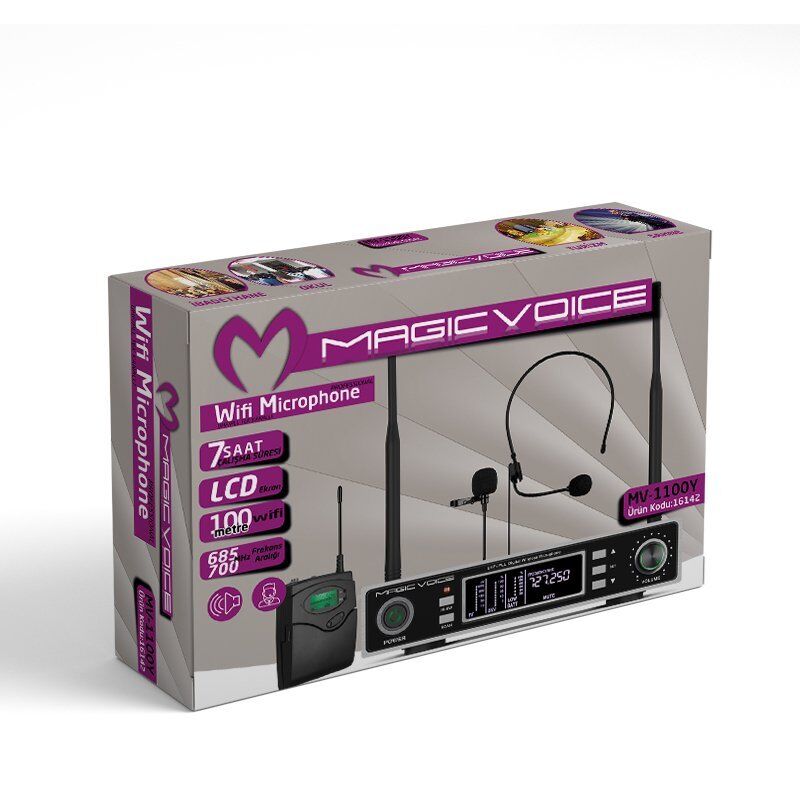 Magicvoice MV-1100Y Kablosuz 1 Yaka Telsiz UHF Mikrofon