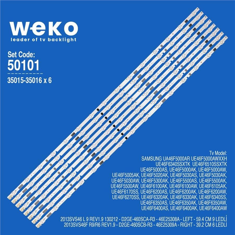 Wkset-5101 35015-35016X8 2013Svs46 D2ge-460 Birleştirilmiş Led Kodu 8 Adet Led Bar