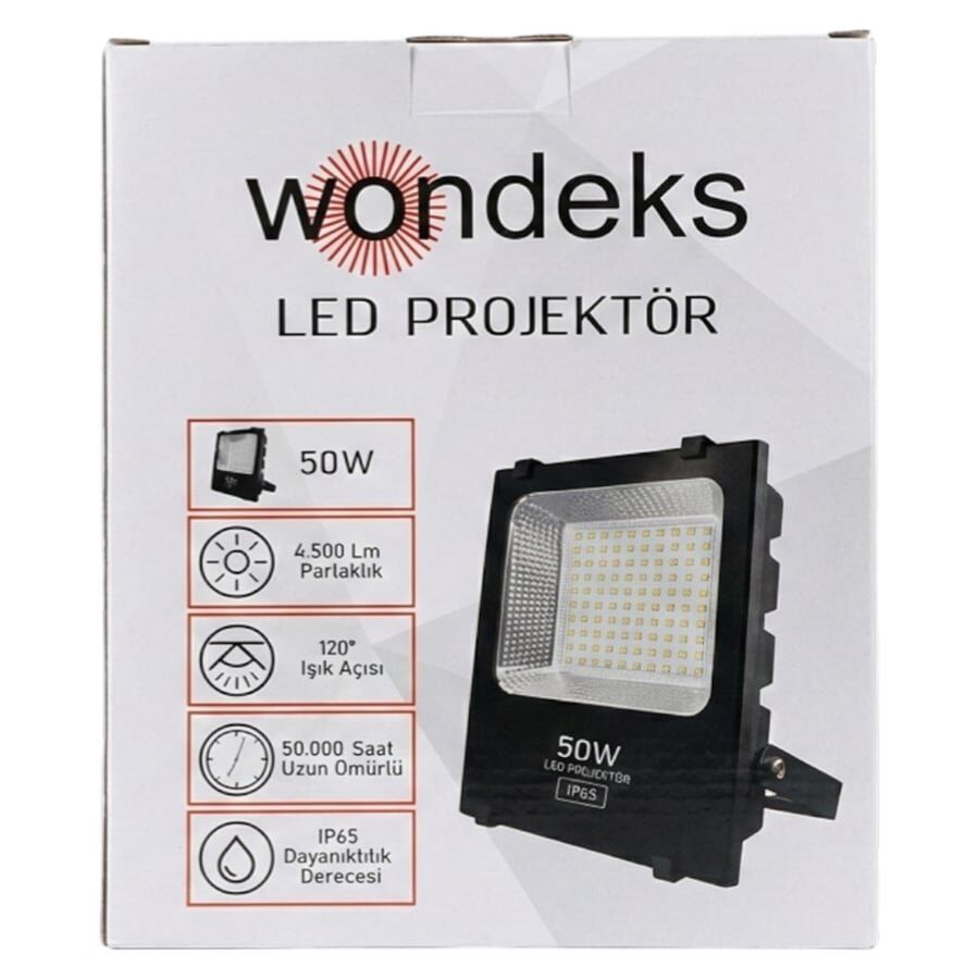 Wondeks 50W 4.500 Lümen 6500K Beyaz LED Projektör