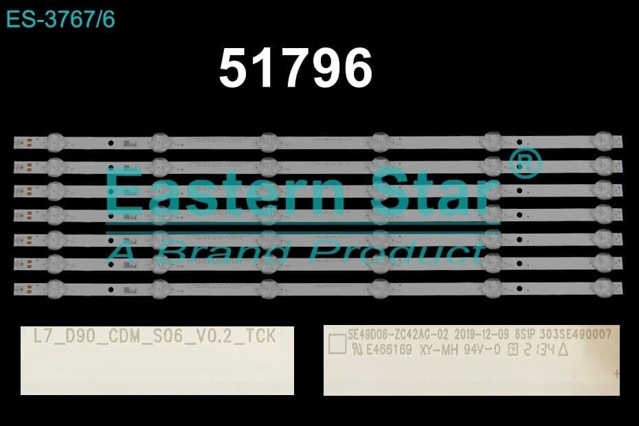 Wkset-6796 37460X7 Se49d06-Zc42ag-02 6S1P 303Se490007 7 Adet Led Bar