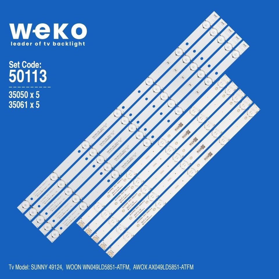 Wkset-5113 35050X5 35061X5 Dled49hd 5X12 0002 10 Adet Led Bar