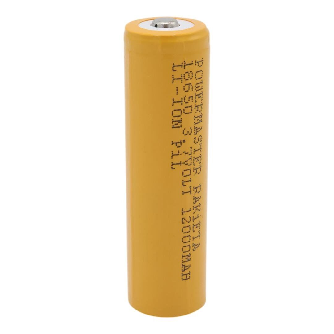 Powermaster 3.7 Volt 1200 Mah 18650  Başlıklı Şarj Edilebilir Tekli Pil