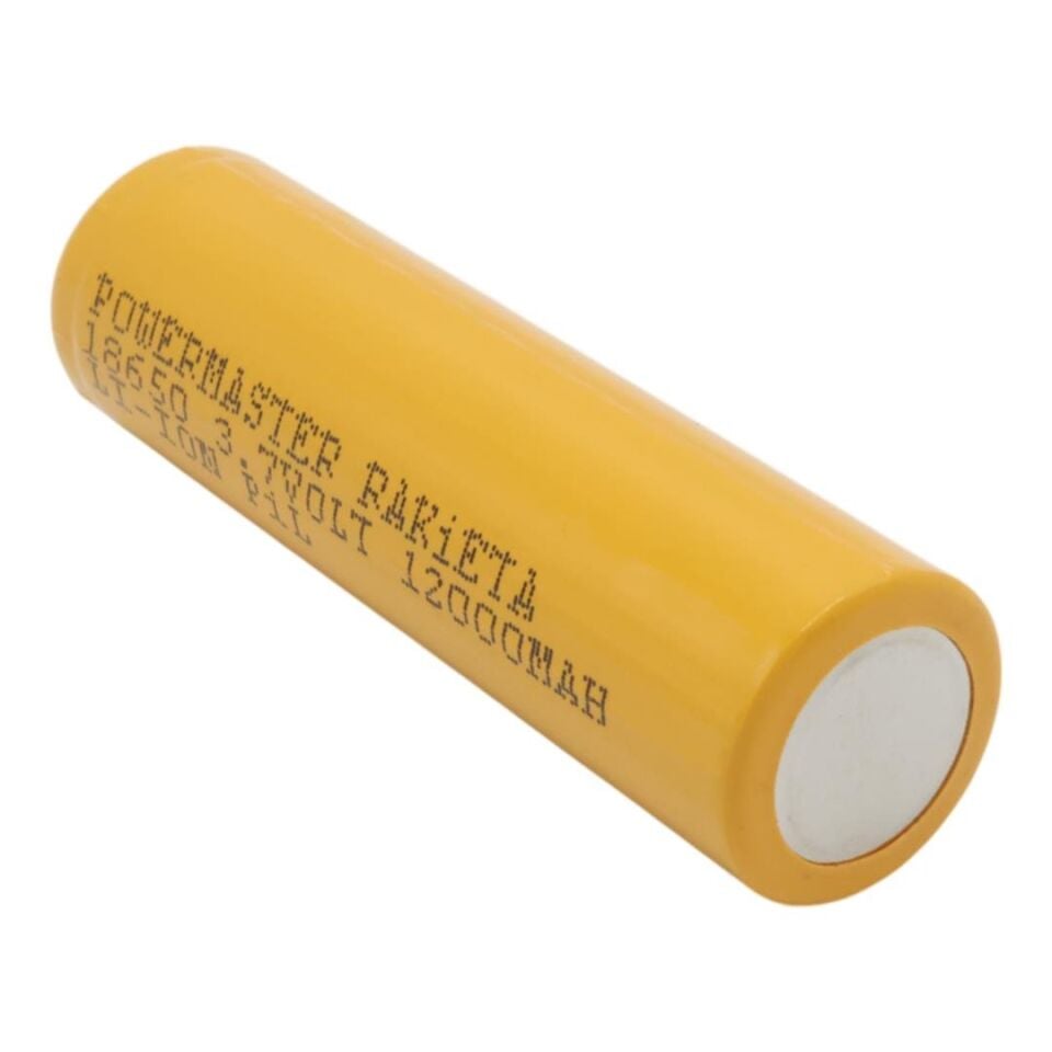 Powermaster 3.7 Volt 1200 Mah 18650  Başlıklı Şarj Edilebilir Tekli Pil
