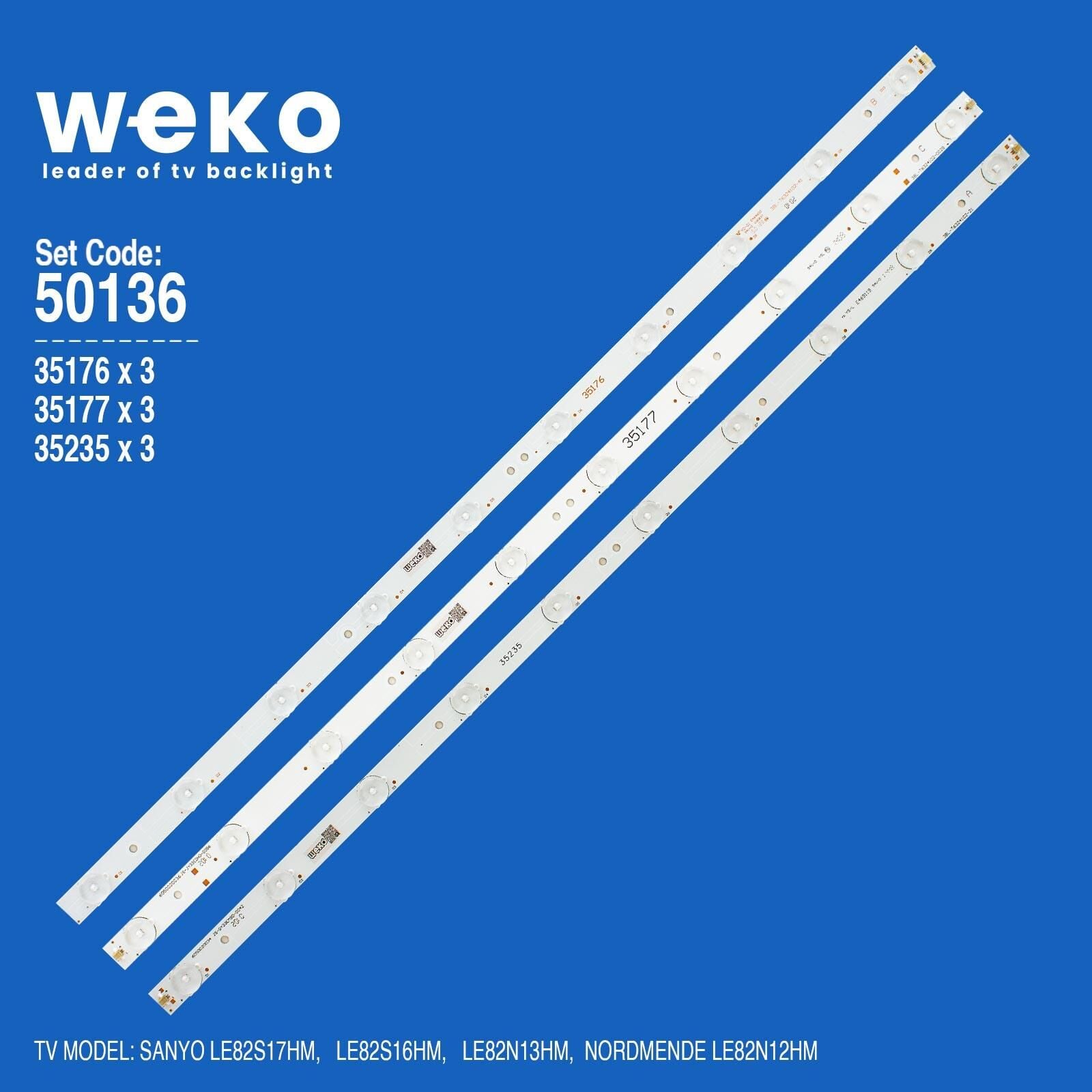 Wkset-5136 35176X1 35177X1 35235X1 3 Adet Led Bar (35176 4Pin Orta İkisi -++-)