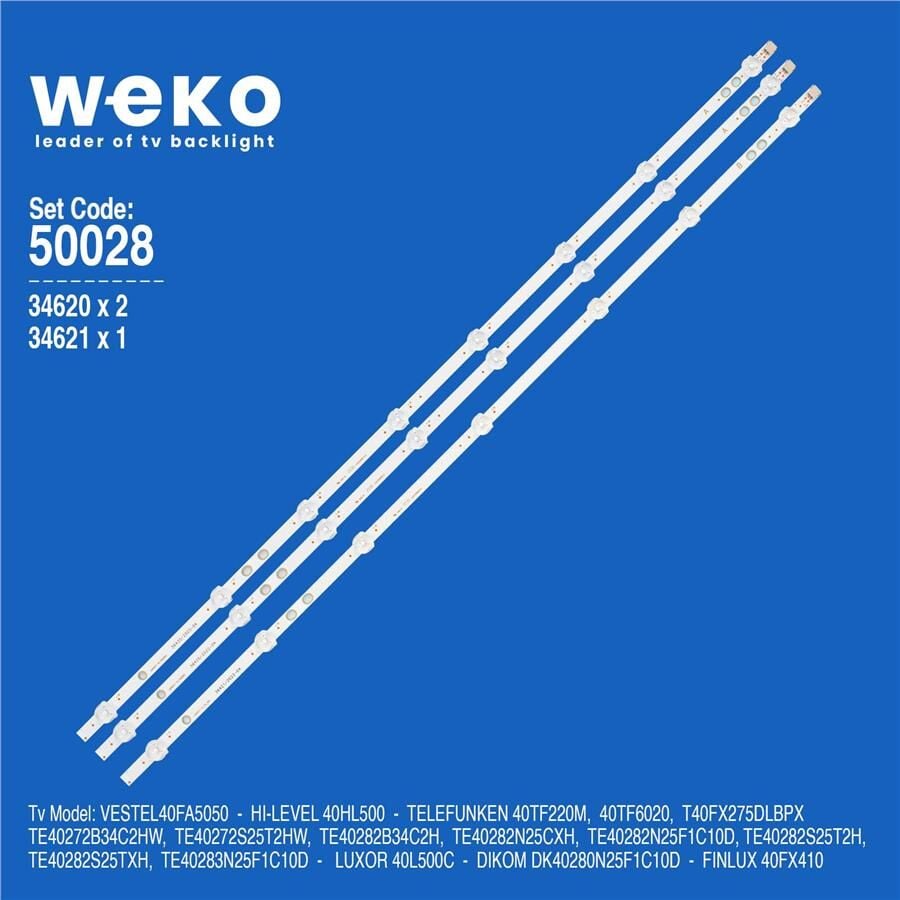 Telefunken TE40283N25F1C10D 40'' İnç 3 Adet Tv Led Bar
