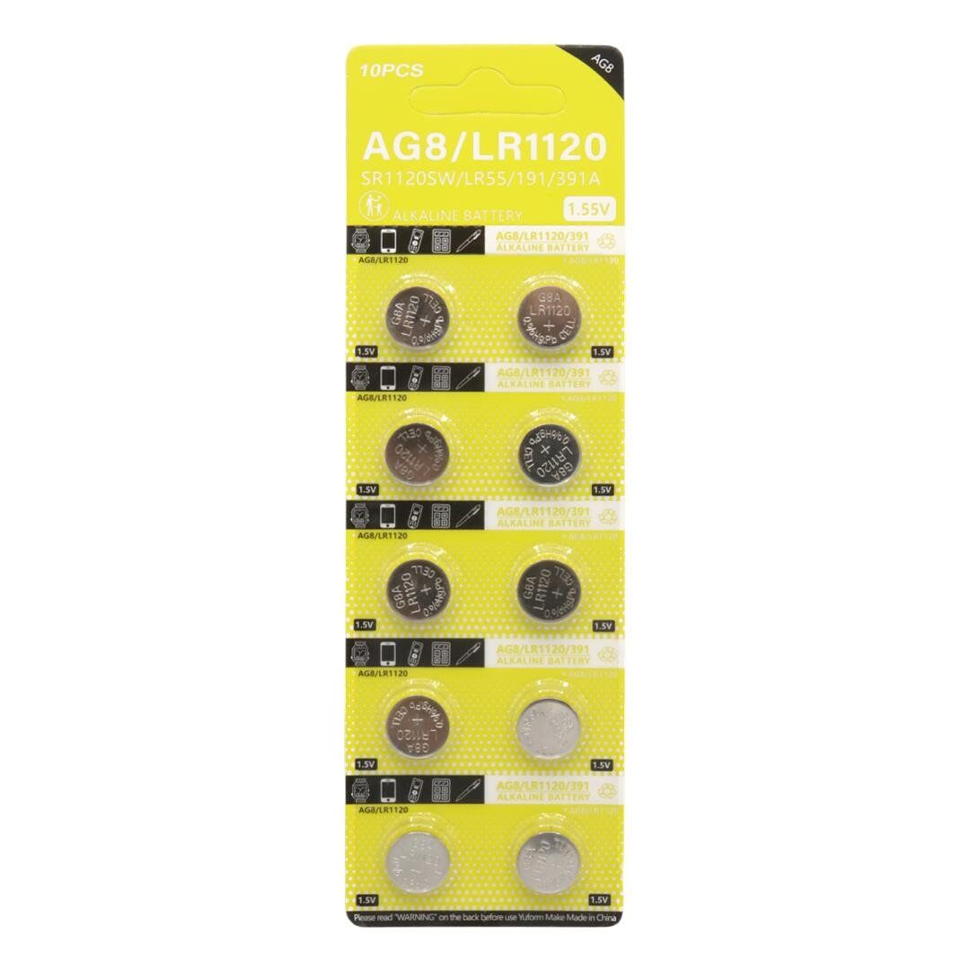 Powermaster AG8 LR1120 1.5V Alkalin Düğme Pil (10'Lu Paket)