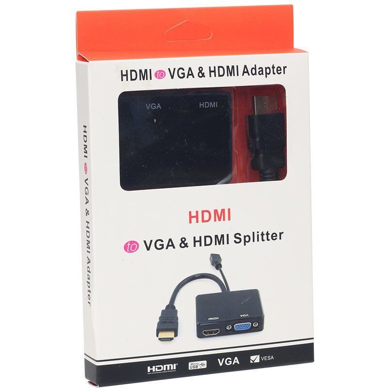 Powermaster HDMI To VGA + HDMI Splitter Çevirici Adaptör